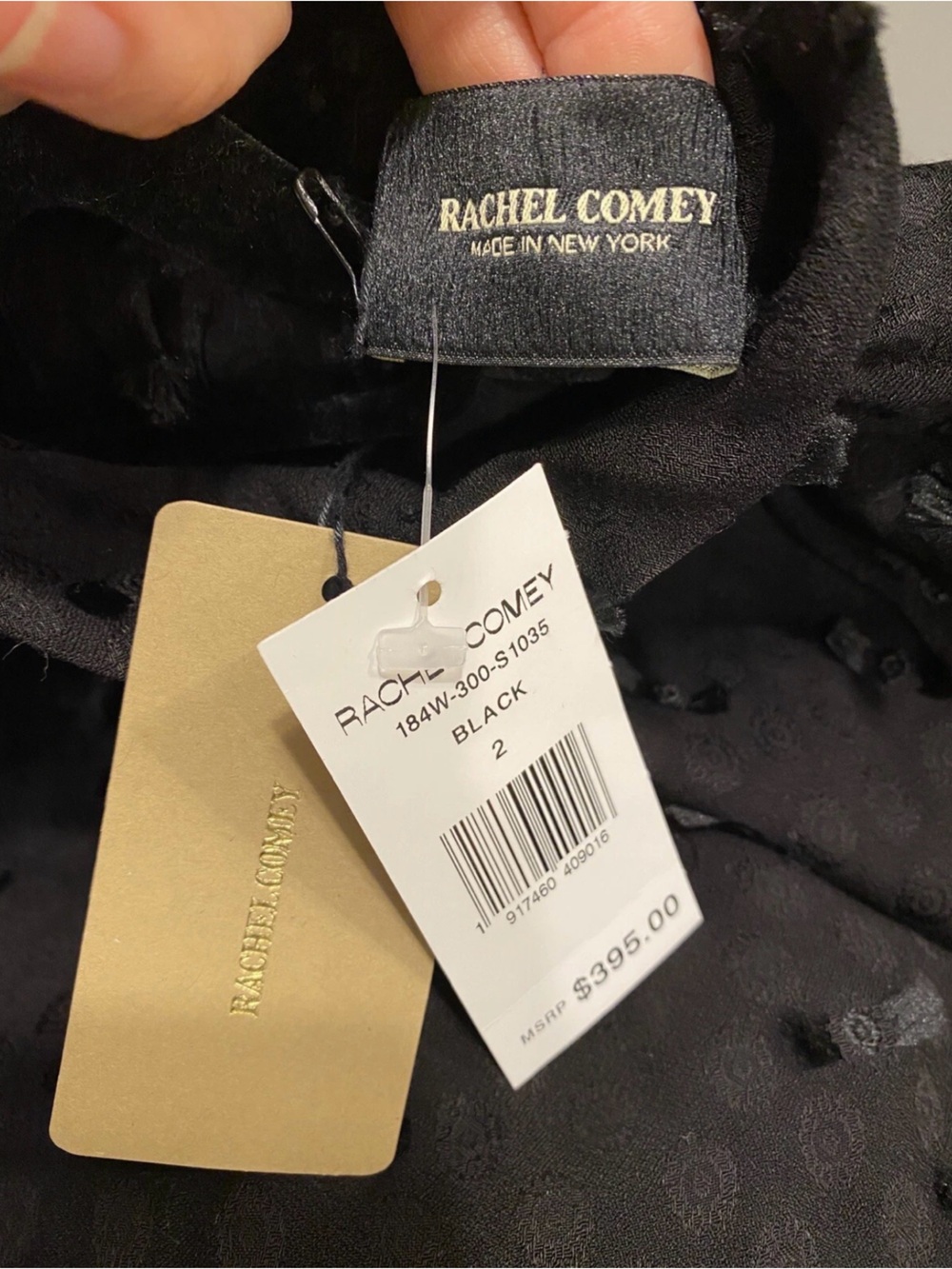 NWT Rachel Comey 2 Black Rite High Neck Fringe Crepe Textured Top Blouse Org$395 - Picture 3 of 9